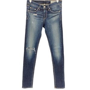 Rag & Bone Distressed High Rise Skinny Jeans 25